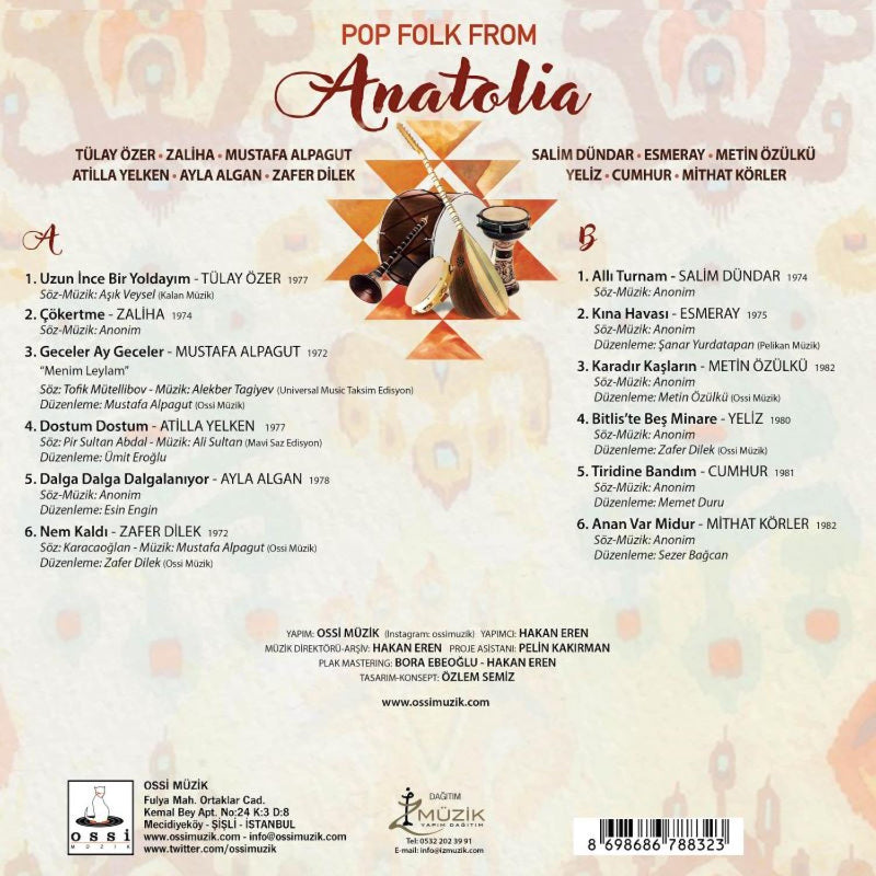 Pop Folk From Anatolia Plak|Türk Halk | Plak (Renkli Plak)Schallplatte|LP