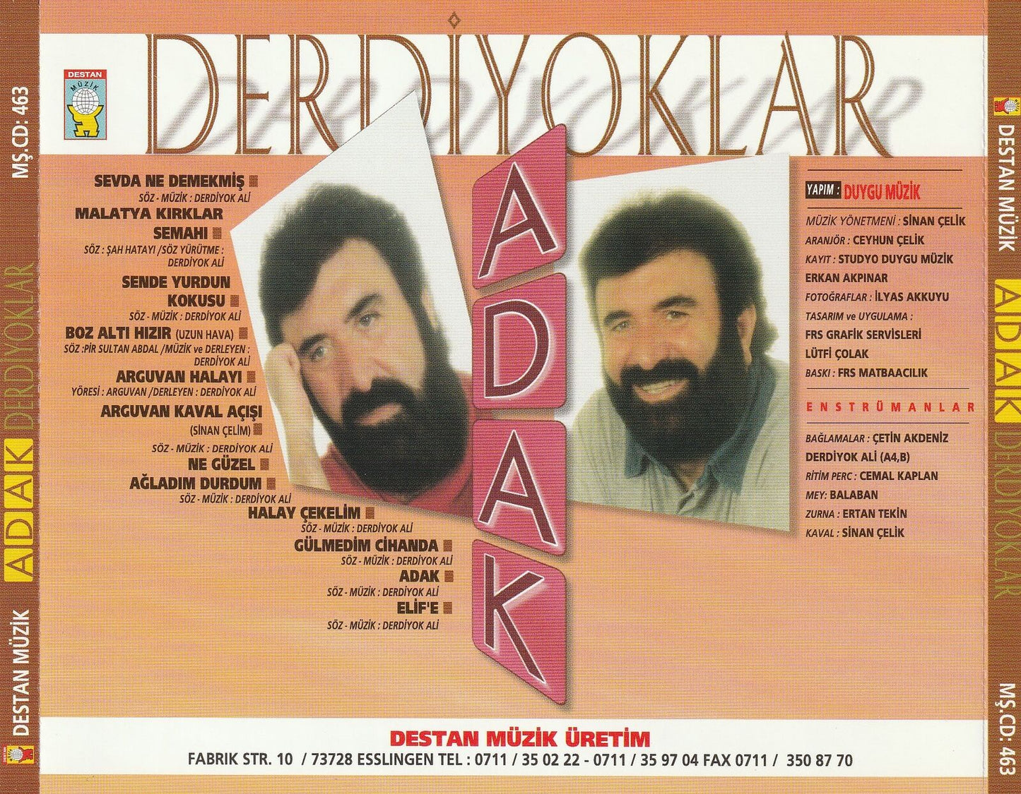 Derdiyoklar - Adak (Türkische Volksmusik | CD )Türk halk müziği ( Almanya Destan Müzik )
