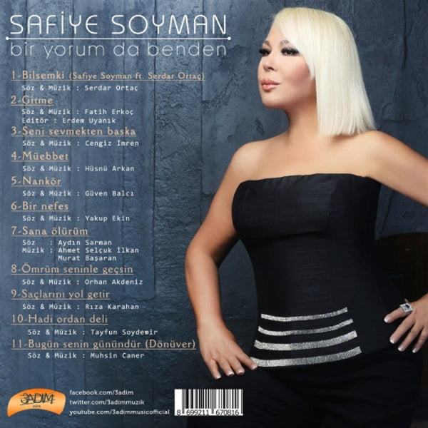 Safiye Soyman CD | Bir Yorum Da Benden ( Arabesk CD ) Türkçe CD