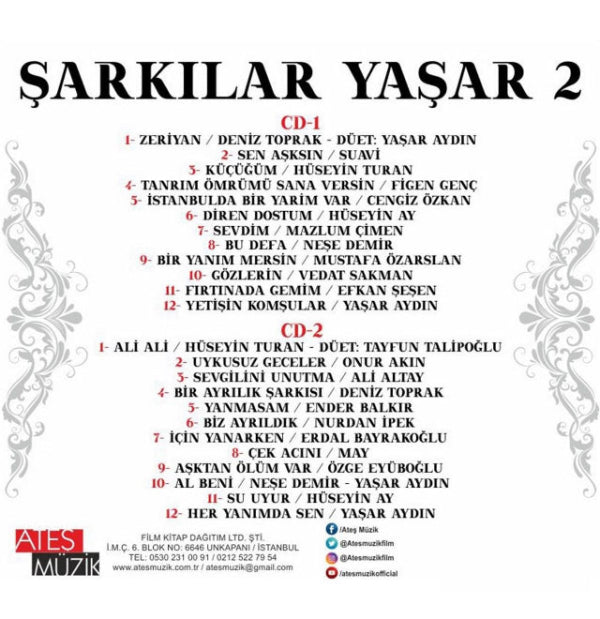 Şarkılar Yaşar 2 (CD) Türk Halk (CD)Karışık | Türk Halk | CD