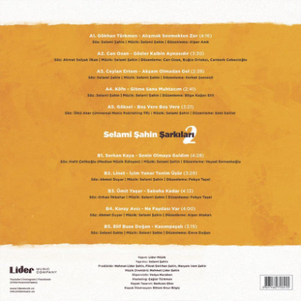 Selami Şahin Şarkıları Vol.2 - Çeşitli Sanatçılar (Plak) Schallplatte | LP |Türkçe Plak Almanya