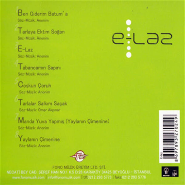 Serdar Sayın - E-Laz (CD) Enstrümantal CD | Instrumentalmusik | CD