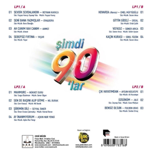 Şimdi 90'lar| Çeşitli Sanatçılar| Ve |karışık | Türkce | Pop |Plak (2 PLAK) Plak | LP