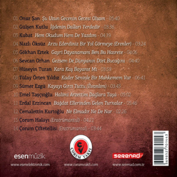Ünlülerle Çorum Türküleri ( CD )Çorum Türküleri | CD | türk halk