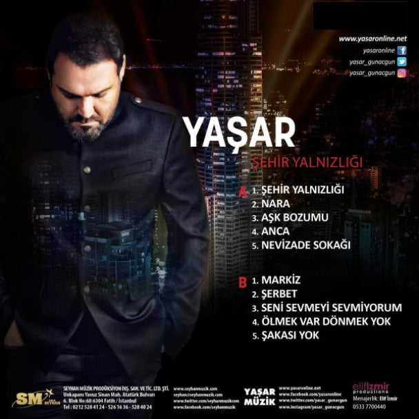 Yaşar Plak | Yasar - Şehir Yanlızlığı | Yanlızlığı (Türkçe Plak | Pop Plak)Plak | LP