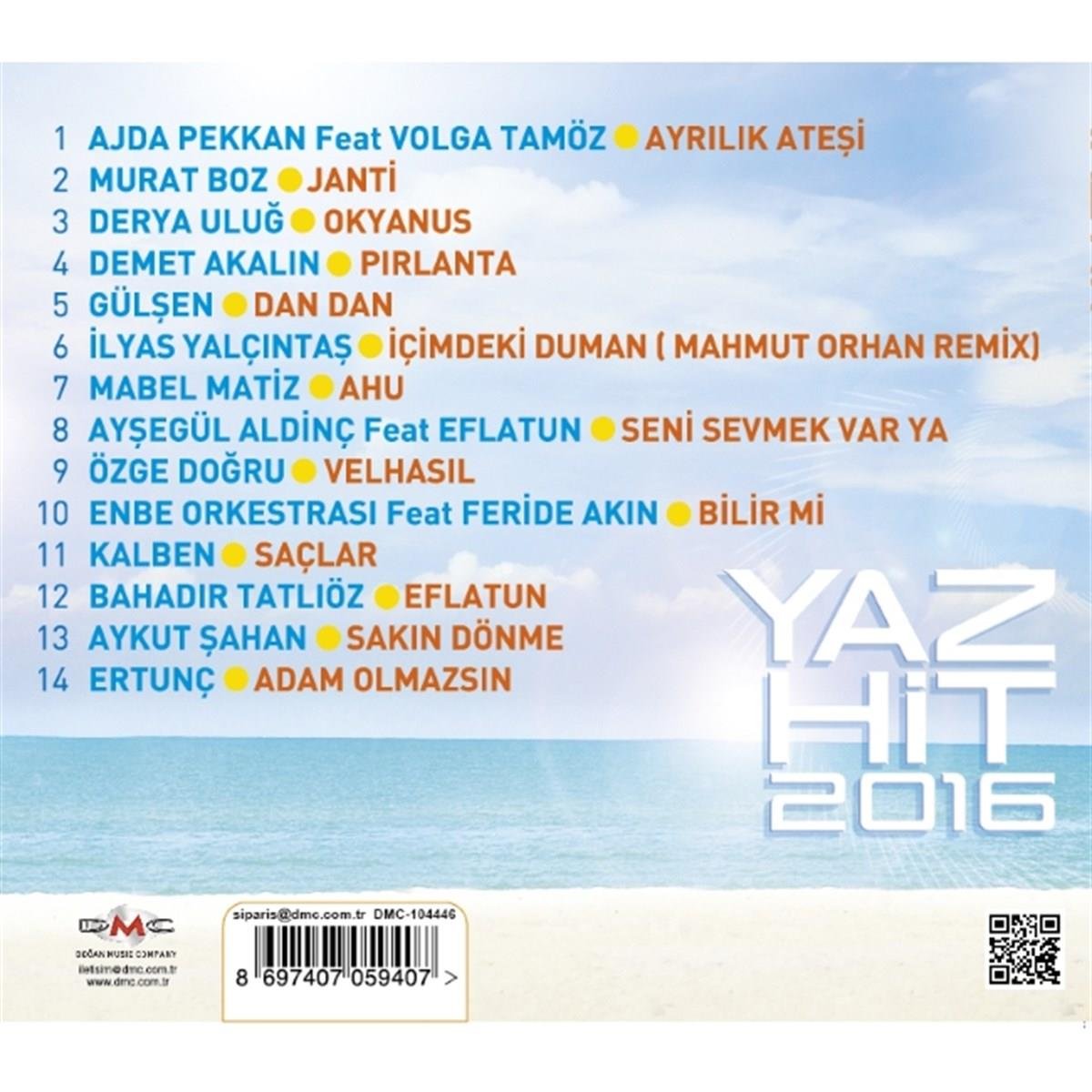 Yaz Hit CD 2016 |1 | CD- (Türk Popu) karışık | Pop| CD
