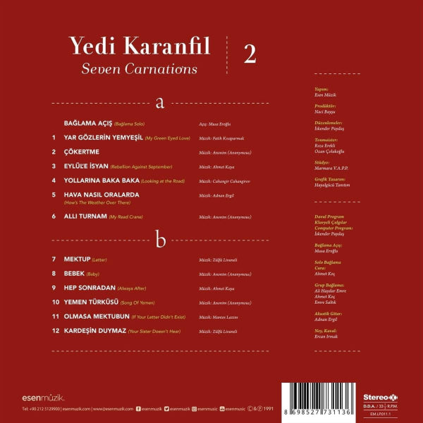 Yedi Karanfil - 2 (Plak) Enstrümantal | müzik | Plak | kayıt | LP