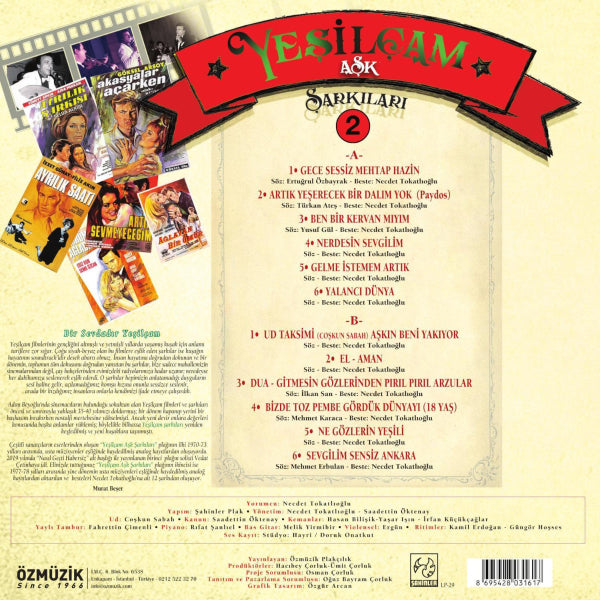 Yeşilçam Şarkıları Vol. 2 - Yeşilçam Aşk Şarkıları (Plak) Film Müzikleri | plak | kayıt | LP