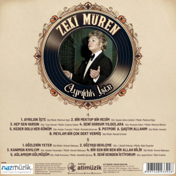 Zeki Müren - Ayrıldık İşte (Plak) Türk Sanat |Müziği |Plak |Schallplatte | LP