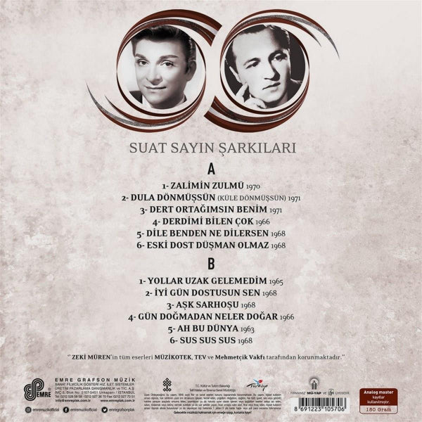 Zeki Müren Plak | Suat Sayın Şarkıları ( Türk Sanat | Sanat Müziği | Müzigi Plak) Schallplatte | LP
