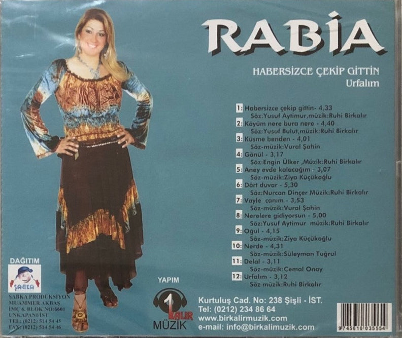 Rabia -Habersizce Çekip Gittin Urfalım(CD)Türk Halk |CD