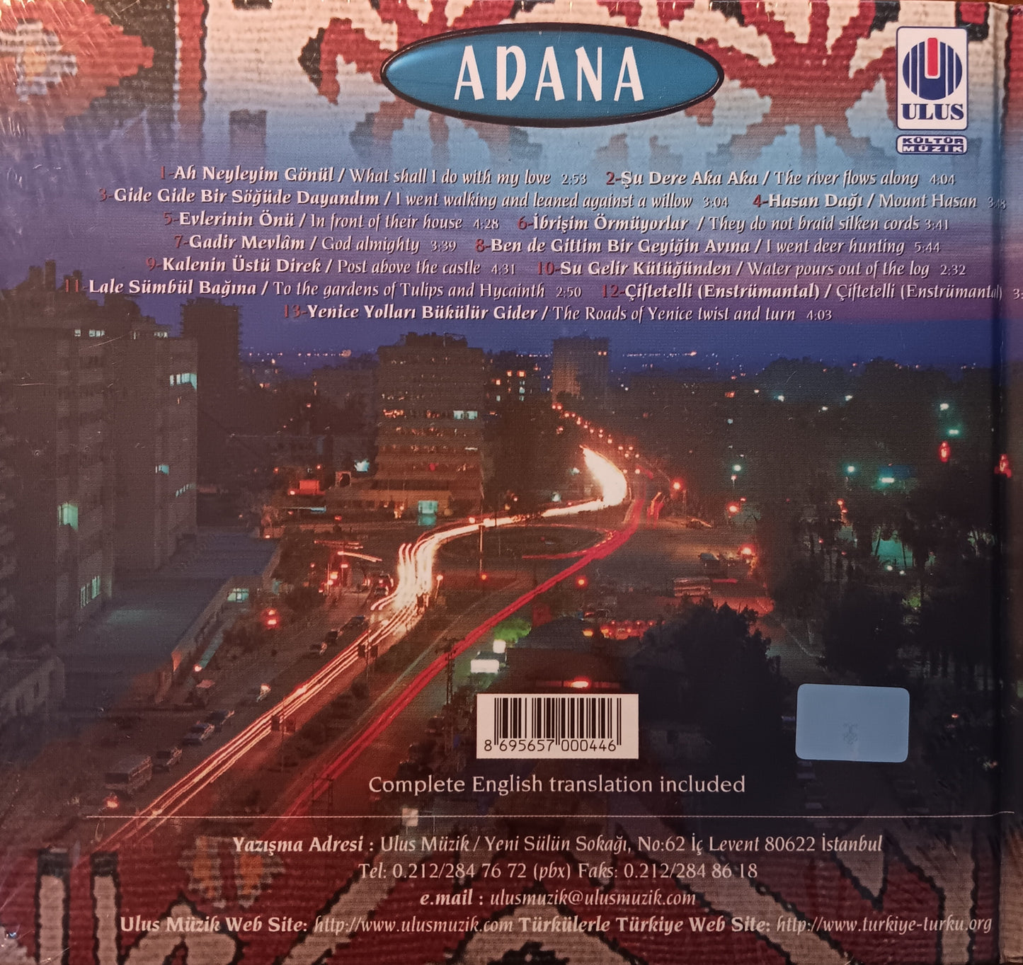 Ulus Müzik/Türkülerle Türkiye -01/Adana(CD)