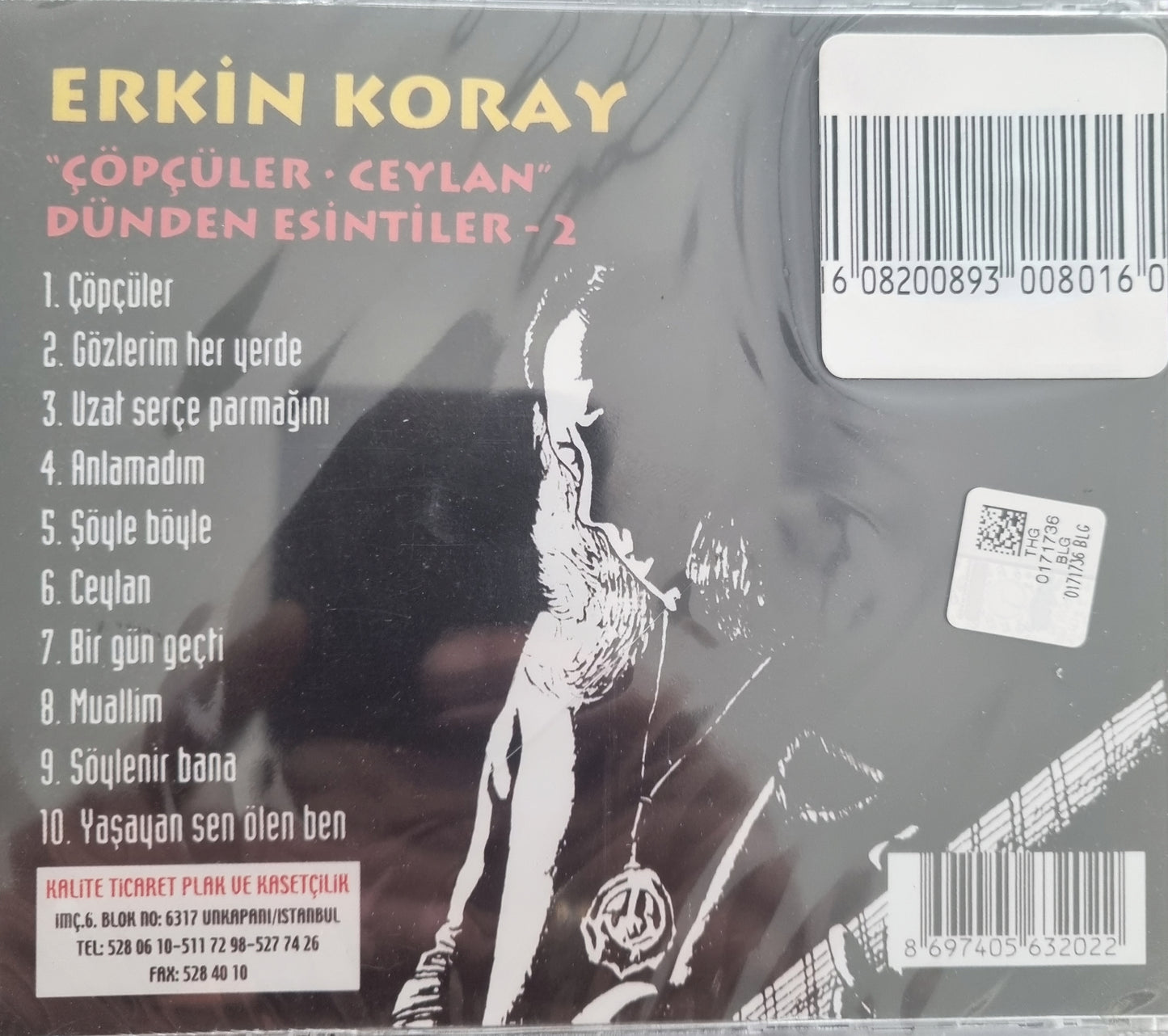 ERKIN KORAY -CÖPCÜLER-CEYLAN / Dünden Esintiler 2 CD / Erkin koray -Cöpcüler-Ceylan Dünden Esintiler-2 Cd