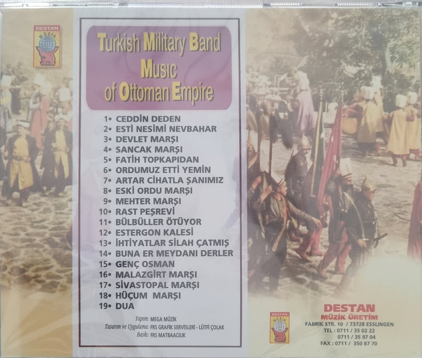 Turkisch Military Band -Music of Ottoman Emprire CD -DESTAN Müzik