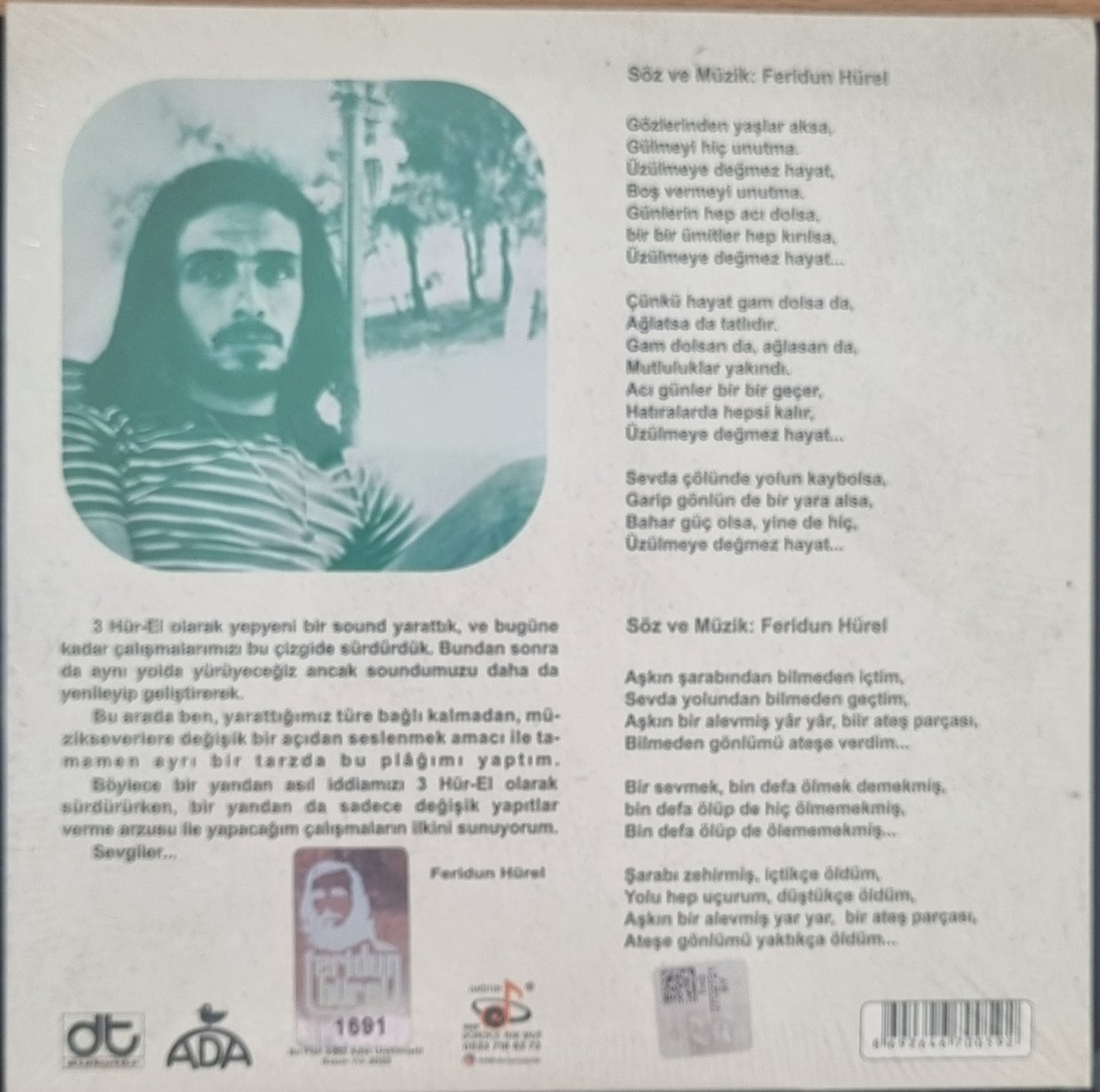 Feridun Hürel-Bir Sevmek Bin Defa Ölmek Demekmiş & Üzülmeye Değmez Hayat / Plak/Schallplatten/Vinyl/Plak