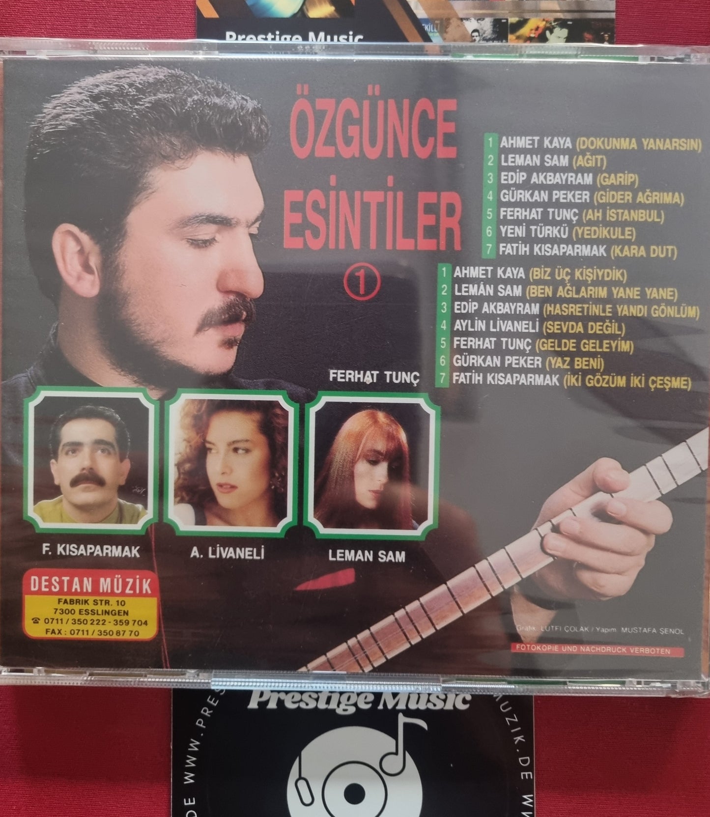 Özgürce Esintiler 1 CD-Ahmet Kaya CD(Destan Müzik Almanya-Stuttgart-Esslingen)