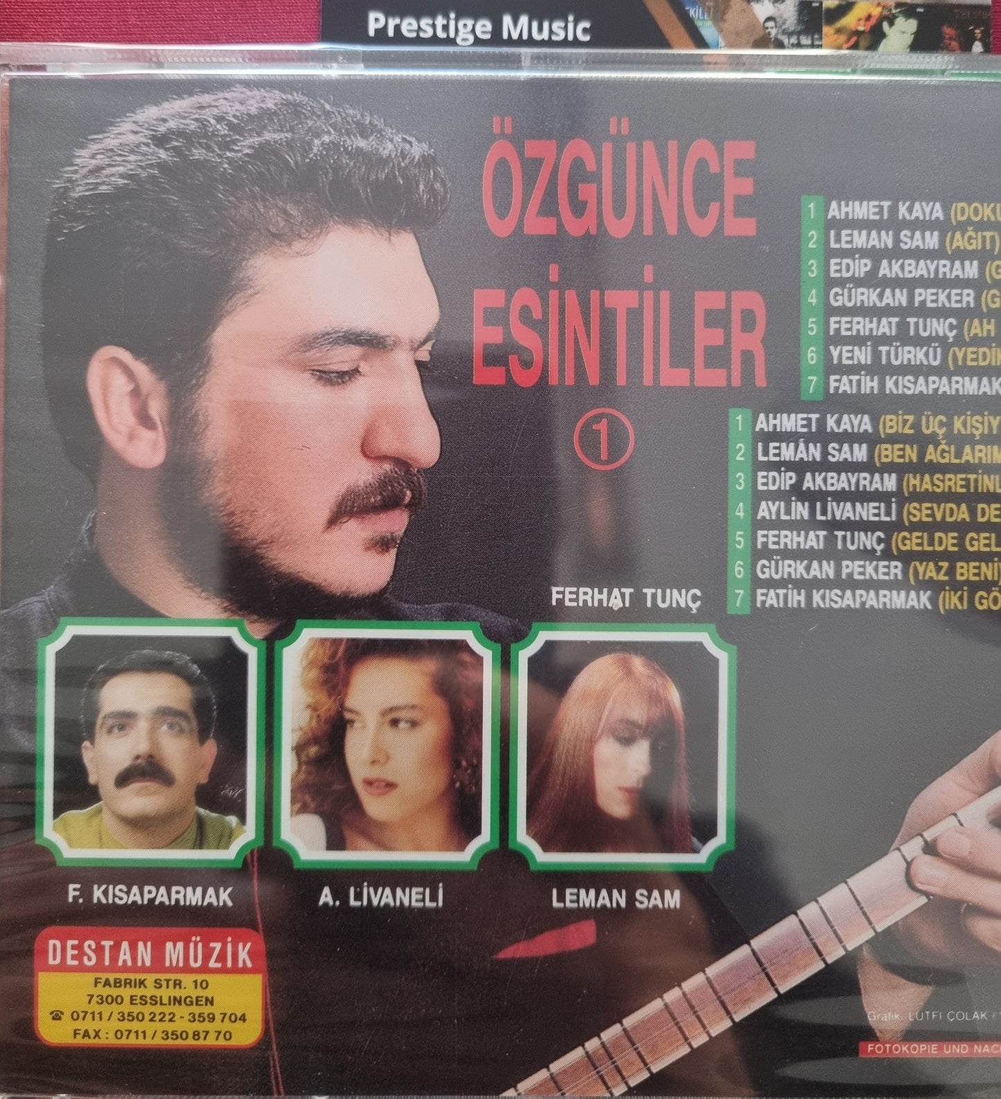 Özgürce Esintiler 1 CD-Ahmet Kaya CD(Destan Müzik Almanya-Stuttgart-Esslingen)