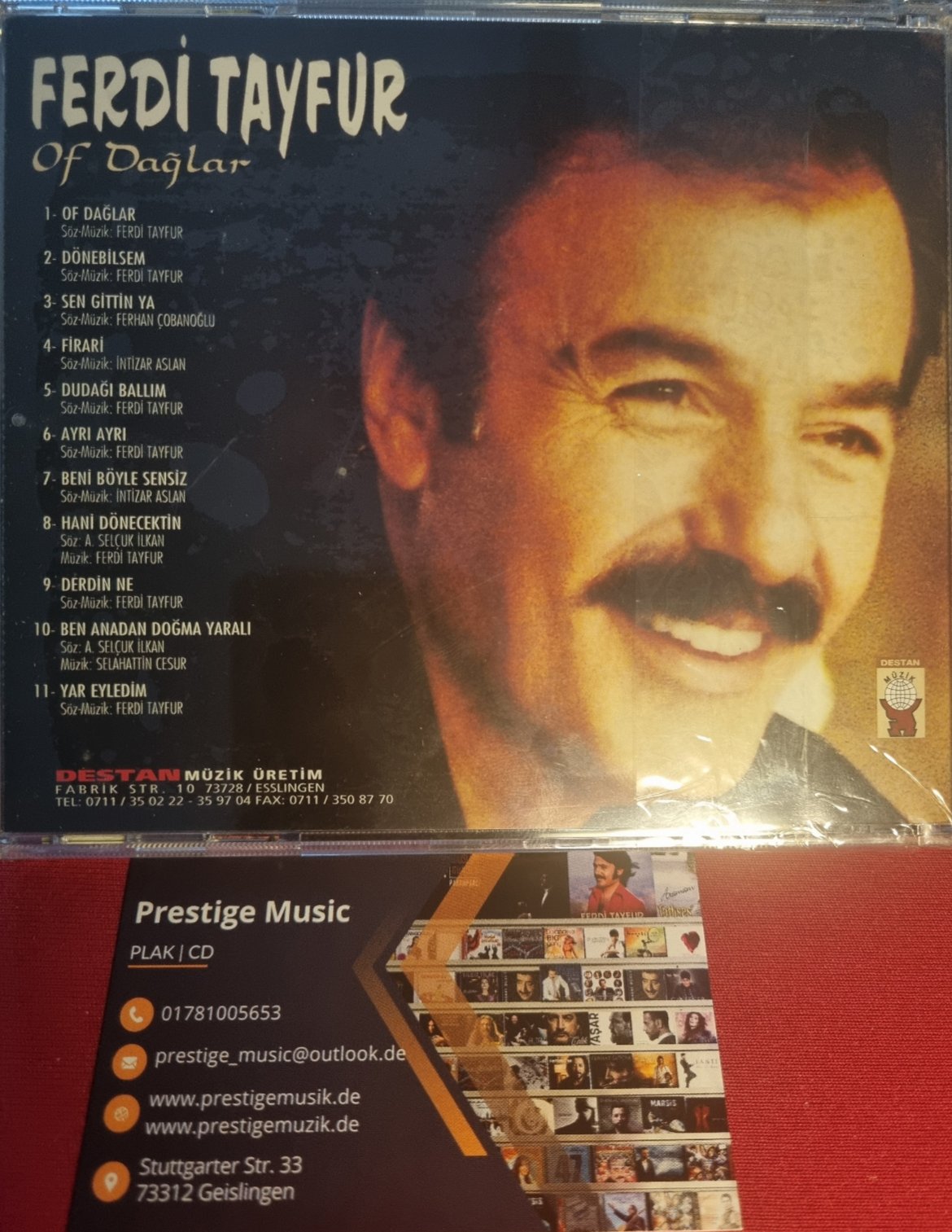 Ferdi Tayfur - Of Dağlar CD (Destan Müzik Almanya-Stuttgart-Esslingen Baski) Arabesk