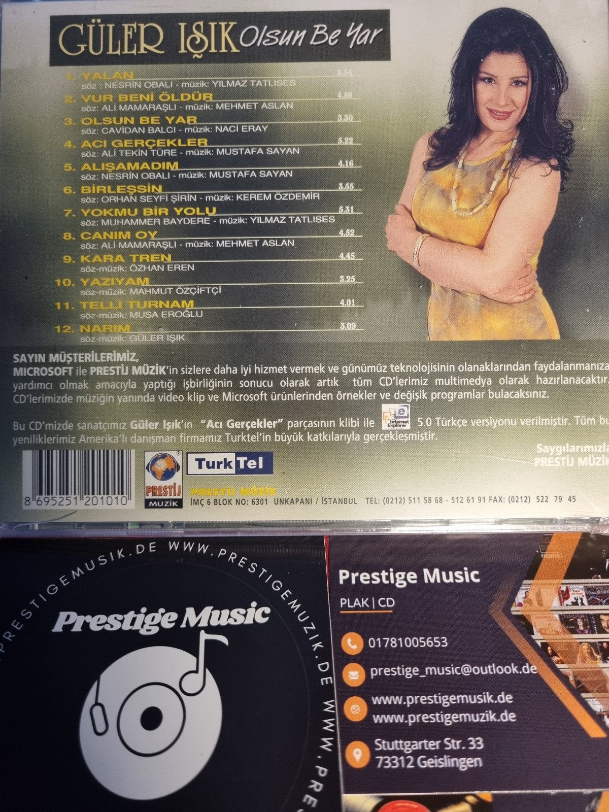 GÜLER IŞIK CD - GÜLER ISIK OLSUN BE YAR CD(Prestij Müzik)