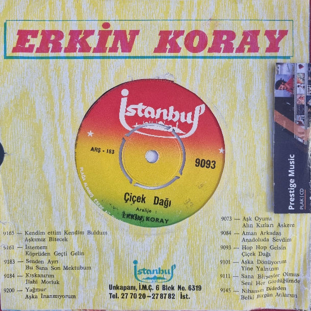 Erkin Koray | Çiçek Dağı | Hop Hop Gelsin | Plak | 1968 | İstanbul Plak | 45'lik Dönem Plak