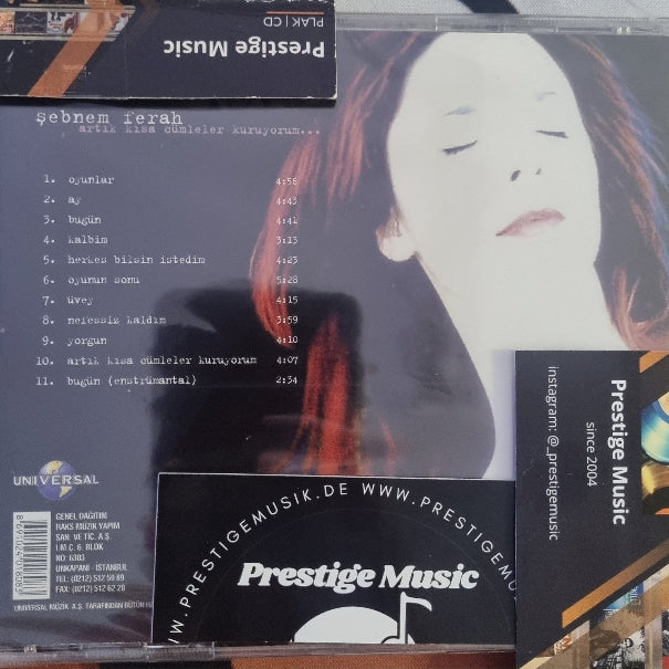 Şebnem Ferah - Artık Kısa Cümleler Kuruyorum CD (Sebnem Ferah CD) Türkischer rock CD