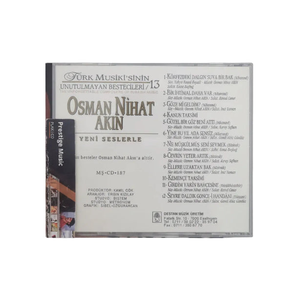 Osman Nihat Akın CD - Türk Musiki'sinin Unutulmayan Bestecileri/13 - 1905 - 1959- Destan Müzik CD