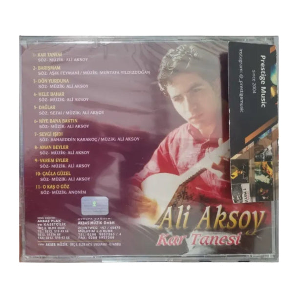 Ali Aksoy Kar Tanesi CD | Akbaş Müzik| Almanya Baskı Jelatinli CD | Türk halk | CD
