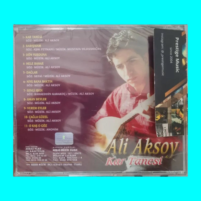 Ali Aksoy Kar Tanesi CD | Akbaş Müzik| Almanya Baskı Jelatinli CD | Türk halk | CD