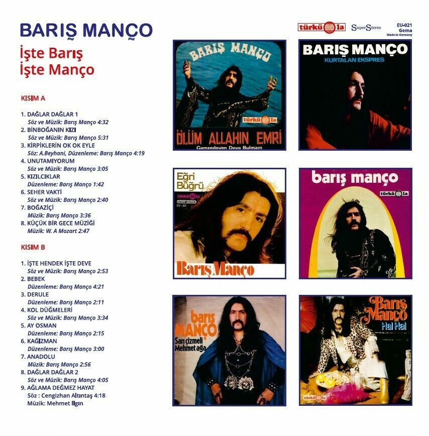 BARIŞ MANÇO -Baris Manco -iste Baris iste Manco Plak -Schallplatte