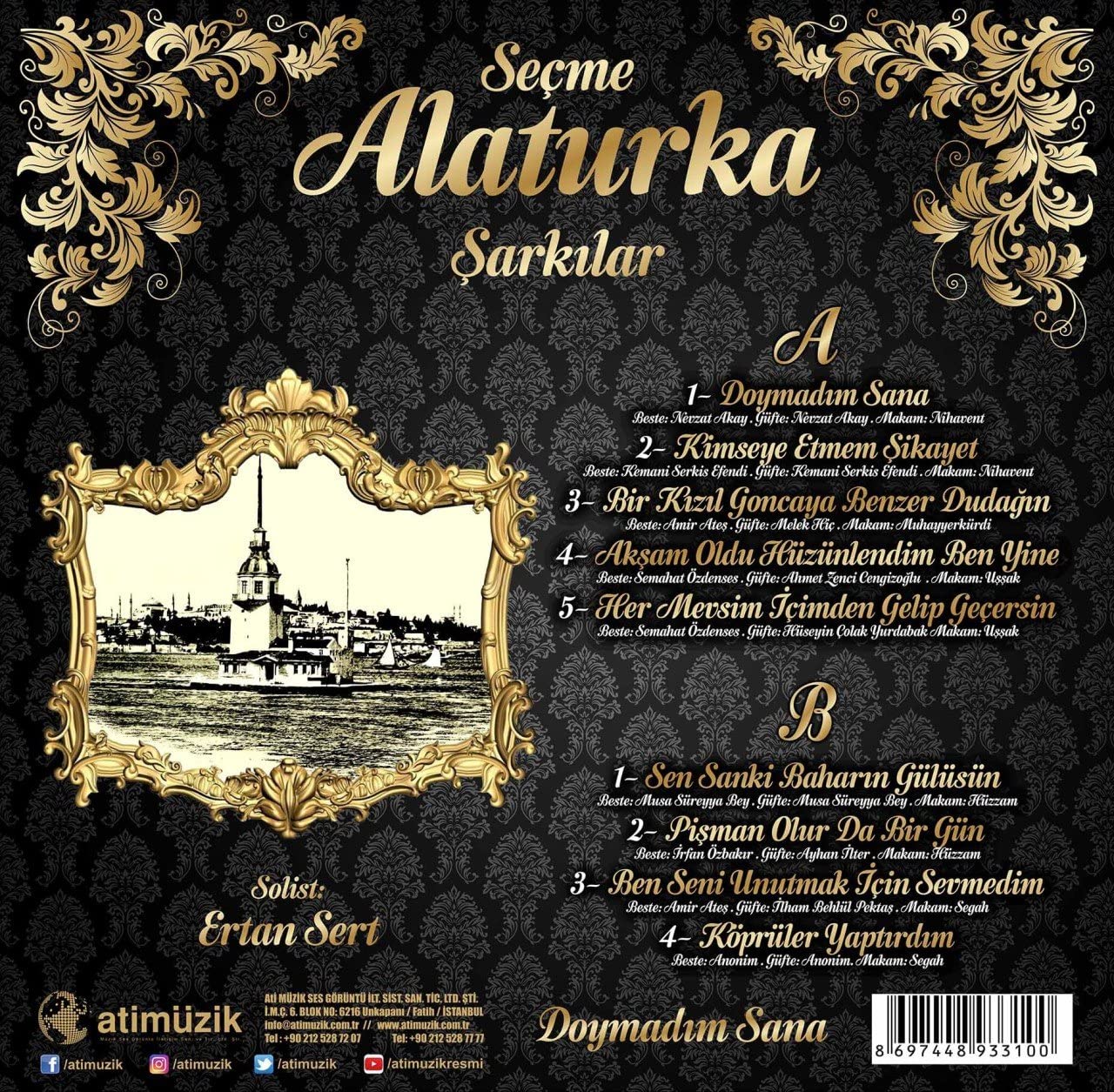 SECME ALATURKA SARKILAR - Soloist: Erkan Sert - Record - Vinyl - Plak