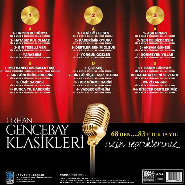 ORHAN GENCEBAY KLASIKLERİ - Sizin Sectikleriniz - 68'den...83'e ilk 15 Yıl - Record - Vinyl - Plak - 3LP