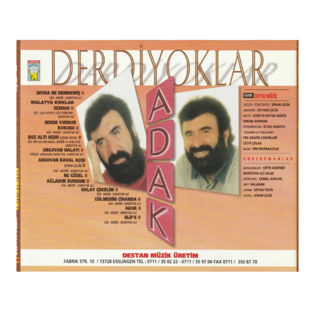 Derdiyoklar - Adak CD(Türkische Volksmusik | CD )Türk halk müziği ( Almanya- Esslingen | Destan Müzik )CD