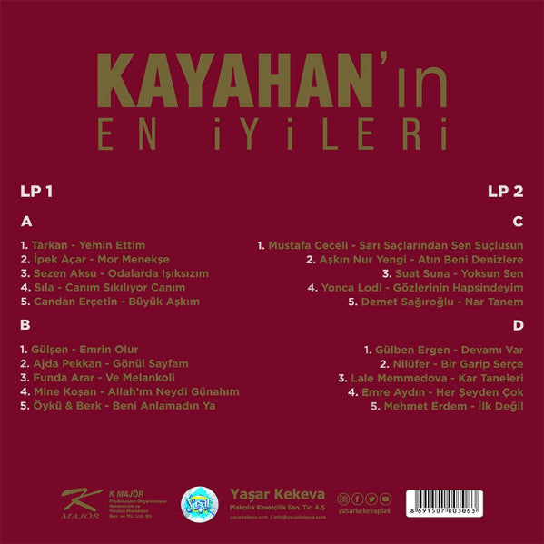 Kayahan Plak - En İyileriyle (2 Plak) Çeşitli Sanatçılar | Kayahan Şarkıları | Plak | kayıt | LP