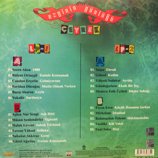 Ezginin Günlüğü Çeyrek Plak(Çeşitli Sanatçılar 'dan Pop Rock) Türkçe Karışık Pop Rock Plak