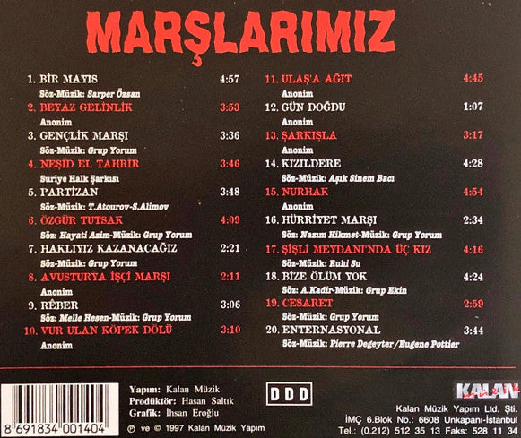 Grup Yorum - Marşlarımız (CD)Marslarimiz | Türk Halk | Özgün | protest | Müzik |CD