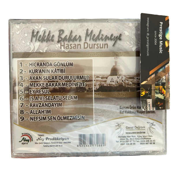 Hasan Dursun - Mekke Bakar Medineye (CD)ilahi-Sufi Müzik CD