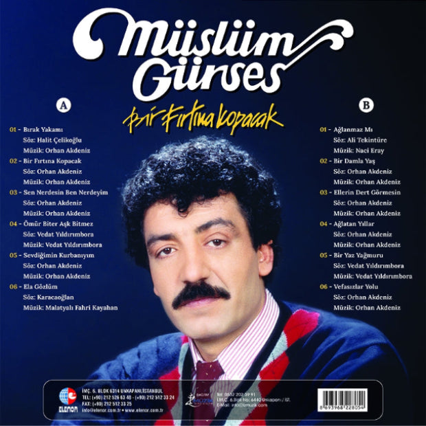 Müslüm Gürses Bir Fırtına Kopacak Plak |( Renkli BASKI )Müslüm Gürses Schallplatte | LP