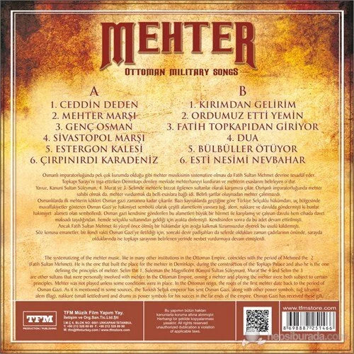 MEHTER - Osmanlı Asker Şarkıları - plak - vinil - poster