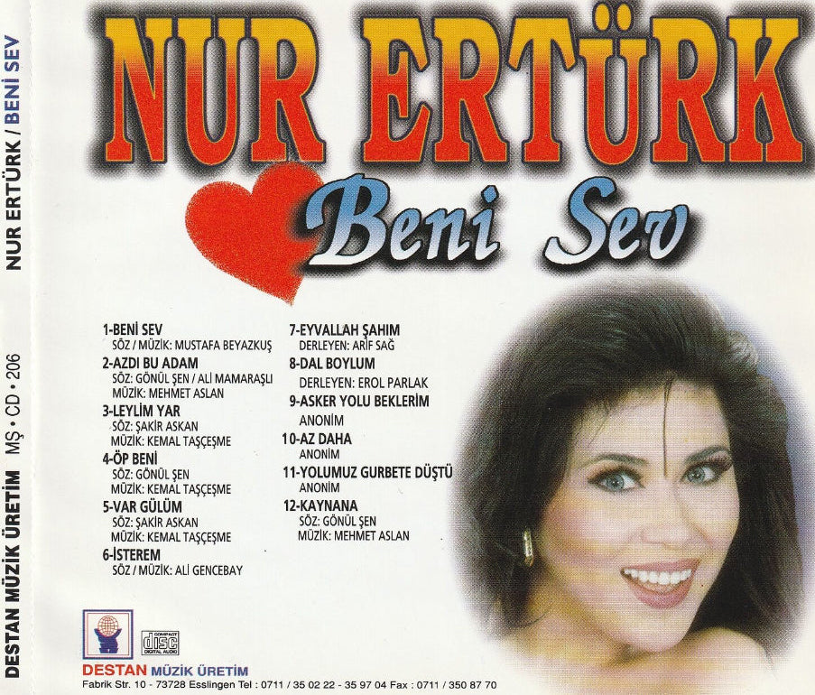 Nur Ertürk - Beni Sev | CD |Almanya | Destan Müzik | CD