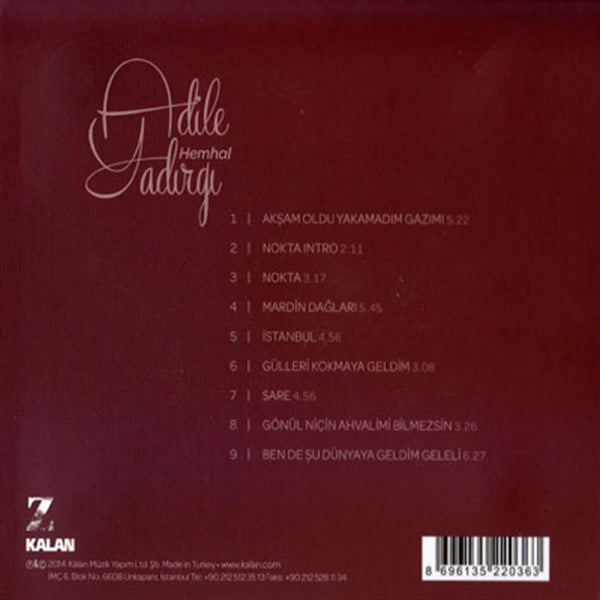 Adile Yadırgı Cd - Hemhal (CD) halk müzigi | Türk | Halk | Müziği | Türkische Volksmusik |CD