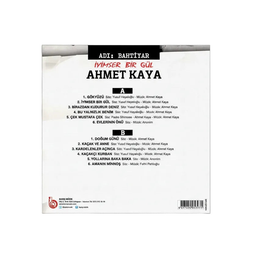 Ahmet Kaya Adı Bahtiyar Plak | İyimser Bir Gül Plak( Türk Halk | Özgün | Protest |Müzik | Plak ) Schallplatte | LP