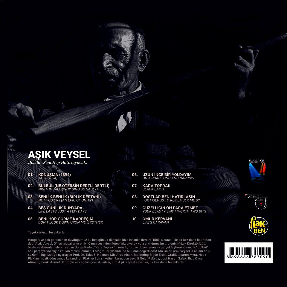 ASIK VEYSEL - Dostlar Seni Hep Hatırlayacak. - plak - vinil - poster