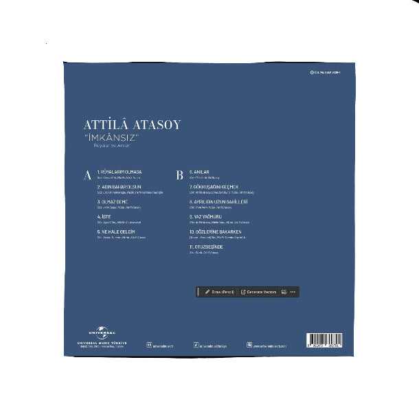 Attila Atasoy - Imkansız/rüyalar ve Anılar (Plak) Attila Atasoy İmkansız Plak(Rüyalar ve Anılar) LP