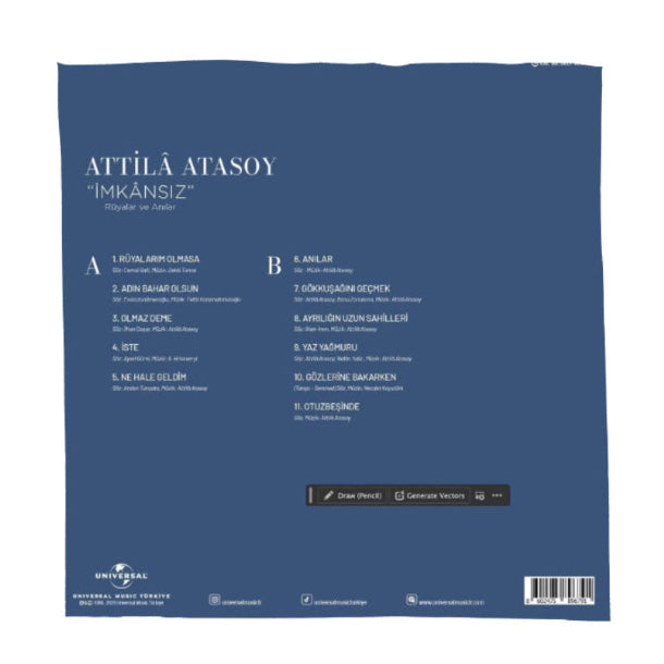 Attila Atasoy - İmkansız/Rüyalar ve Anılar (Plak)Attila Atasoy İmkansız | Rüyalar ve Anılar Plak
