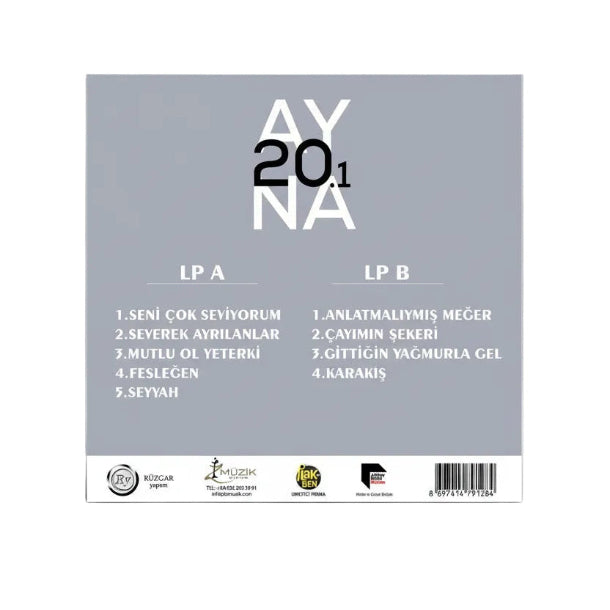 Ayna Plak-Ayna 20.1 Plak (Türkçe Türk Plak)Türkischer Rock Schallplatte-LP