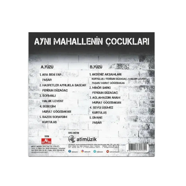 AYNI MAHALLENIN COCUKLARI - Yasar - Haluk Levent - Feridun Düzagac - Murat Gögebakan - Kurtulus - Record - Vinyl - Plak