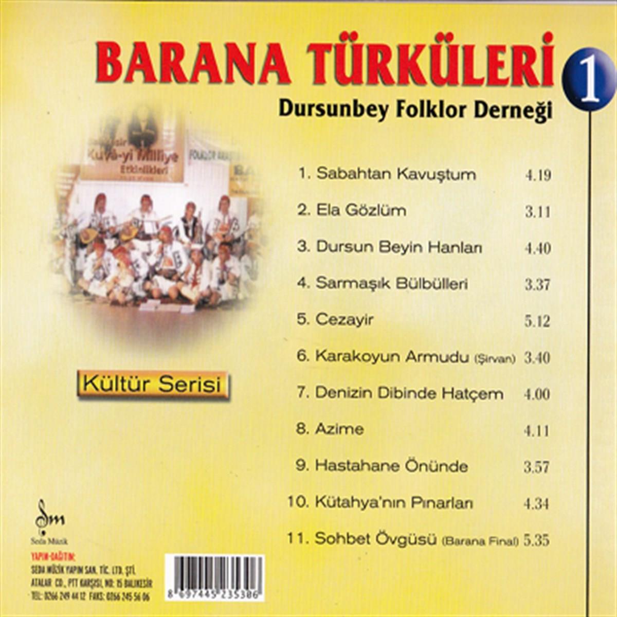 Barana Türküleri CD- Barana Türküleri 1 (CD)Türk Halk CD