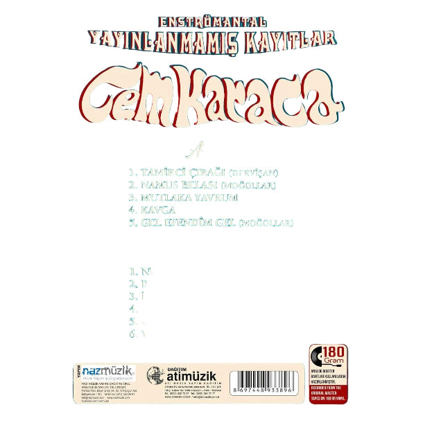 Cem Karaca- Yayınlanmamış Kayıtlar Plak ( Cem Karaca Plak )Enstrümantal Plak | Schallplatte