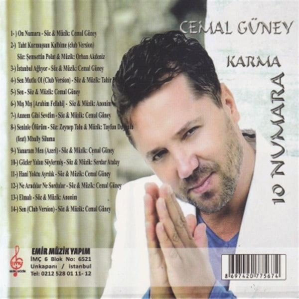 Cemal Güney CD- Karma - 10 Numara (CD) Türkçe | Pop | Türkische Pop | Türkischer Pop |CD
