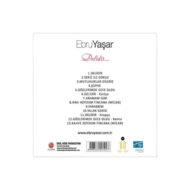 Ebru Yaşar - Delidir CD | Ebru Yaşar Delidir CD | Türkçe Arabesk | CD